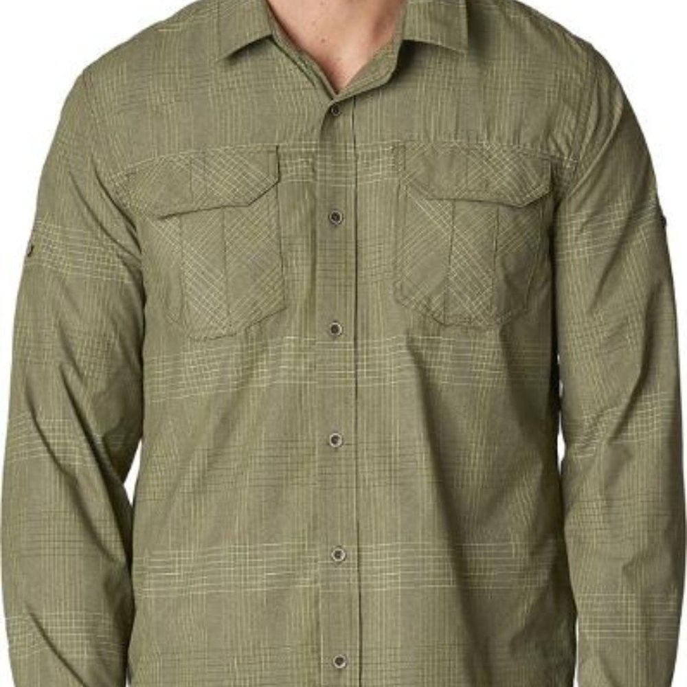 Prana Olive Green Casual Button Down Shirt